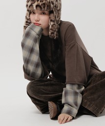 niko and...（ニコアンド）の「ヘンリーチェックレイヤードプルオーバー（Tシャツ/カットソー・レディース）」