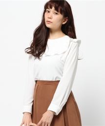 Ray BEAMS | Ray BEAMS / フリルヨーク クルーネック ブラウス(シャツ/ブラウス)