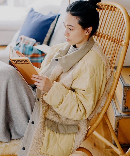 セール】【吸湿発熱/抗菌防臭】ボアキルティングルームコート（その他