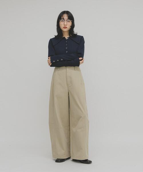 KBF（ケイビーエフ）の「セーラーカラーリブカットソー（Tシャツ/カットソー・レディース・チャコールグレー/ネイビー/アイボリー・ONE）」の20枚目の写真