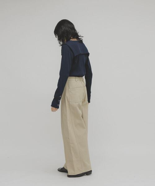 KBF（ケイビーエフ）の「セーラーカラーリブカットソー（Tシャツ/カットソー・レディース・チャコールグレー/ネイビー/アイボリー・ONE）」の19枚目の写真