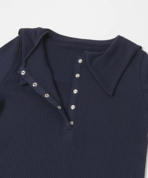 KBF（ケイビーエフ）の「セーラーカラーリブカットソー（Tシャツ/カットソー・レディース・チャコールグレー/ネイビー/アイボリー・ONE）」の17枚目の写真