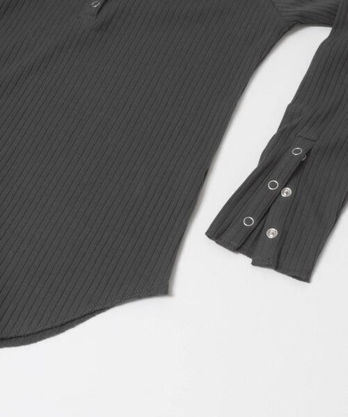 KBF（ケイビーエフ）の「セーラーカラーリブカットソー（Tシャツ/カットソー・レディース・チャコールグレー/ネイビー/アイボリー・ONE）」の4枚目の写真