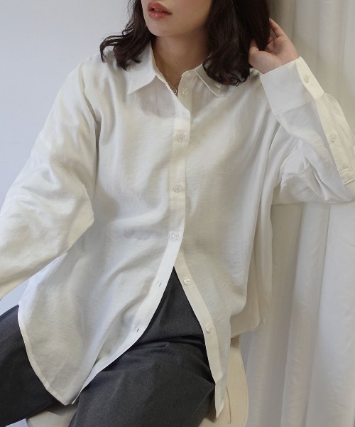 CORNERS(コーナーズ)の「ポプリン2wayカシュクールシャツ(シャツ/ブラウス・レディース・ブラック/チャコールグレー/ホワイト/ブラウン・M)」の2枚目の写真