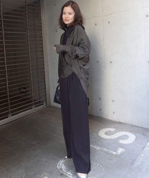 CORNERS(コーナーズ)の「ポプリン2wayカシュクールシャツ(シャツ/ブラウス・レディース・ブラック/チャコールグレー/ホワイト/ブラウン・M)」の17枚目の写真