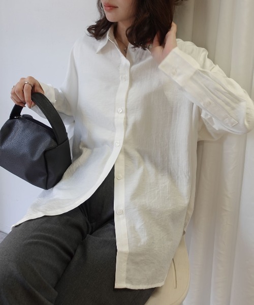 CORNERS(コーナーズ)の「ポプリン2wayカシュクールシャツ(シャツ/ブラウス・レディース・ブラック/チャコールグレー/ホワイト/ブラウン・M)」の20枚目の写真