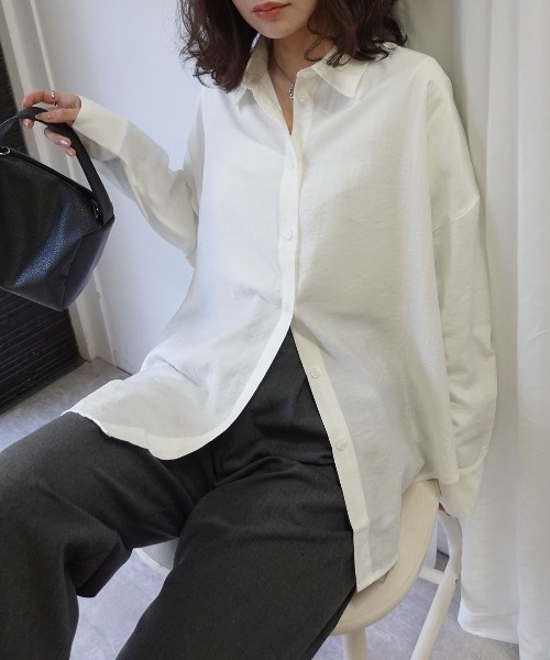 CORNERS(コーナーズ)の「ポプリン2wayカシュクールシャツ(シャツ/ブラウス・レディース・ブラック/チャコールグレー/ホワイト/ブラウン・M)」の22枚目の写真