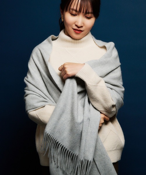 カシミヤ100% 洗える 無地 大判 マフラー ストール（ストール/ショール