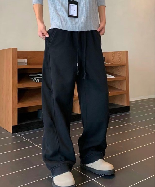 ワイド裾リブスウェットパンツ（スウェットパンツ）｜CREARE -LINO