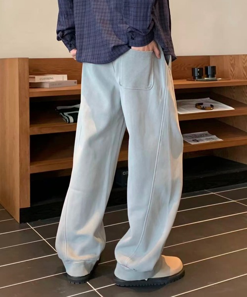 CREARE -LINO-(クレアーレリノ)の「ワイド裾リブスウェットパンツ(スウェットパンツ・メンズ・グレー/ブラック・MEDIUM/LARGE)」の4枚目の写真