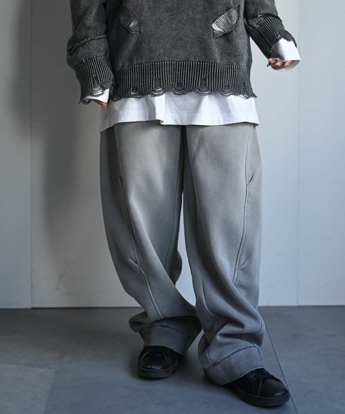 CREARE -LINO-(クレアーレリノ)の「ワイド裾リブスウェットパンツ(スウェットパンツ・メンズ・グレー/ブラック・MEDIUM/LARGE)」の14枚目の写真