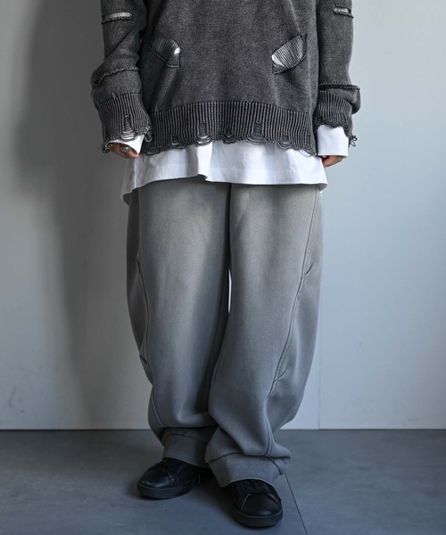CREARE -LINO-(クレアーレリノ)の「ワイド裾リブスウェットパンツ(スウェットパンツ・メンズ・グレー/ブラック・MEDIUM/LARGE)」の15枚目の写真