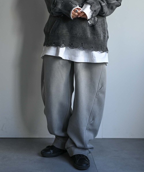 CREARE -LINO-(クレアーレリノ)の「ワイド裾リブスウェットパンツ(スウェットパンツ・メンズ・グレー/ブラック・MEDIUM/LARGE)」の17枚目の写真