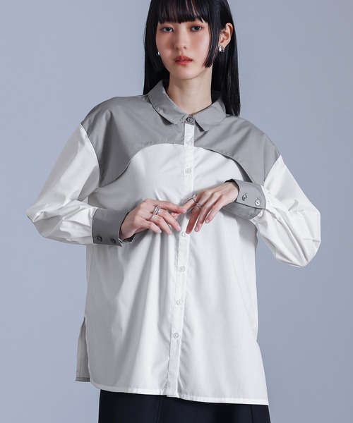 kOhAKU(コハク)の「配色ボウタイシャツ(シャツ/ブラウス・レディース・オフホワイト/ブラック・1/2)」の11枚目の写真