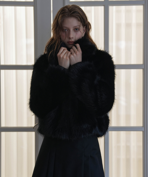 DEHEVE（デヘヴェ）の「Collar Fur Jacket [Black]（ムートンコート・レディース・ブラック・FREE）」の3枚目の写真