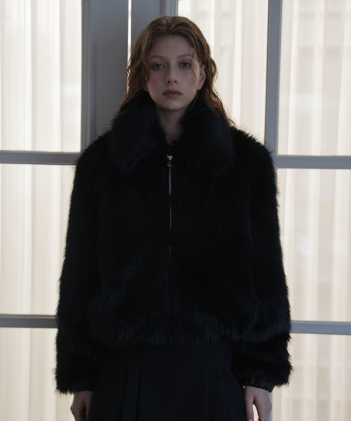 DEHEVE（デヘヴェ）の「Collar Fur Jacket [Black]（ムートンコート・レディース・ブラック・FREE）」の5枚目の写真