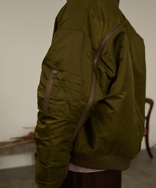 Forte（フォルテ）（フォルテ）の「Back Line Zip MA-1/バックラインジップエムエーワン（MA-1・メンズ・ブラック/カーキ・MEDIUM/LARGE）」の14枚目の写真