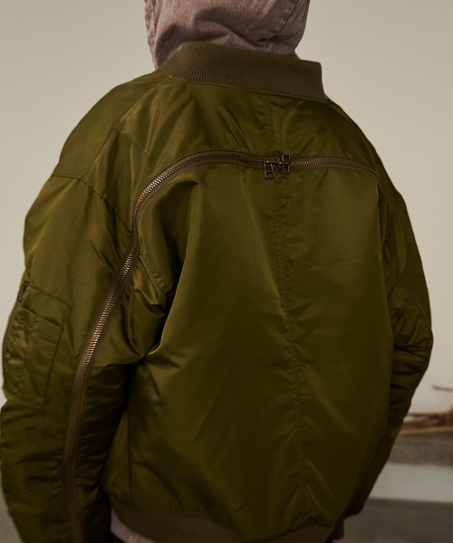 Forte（フォルテ）（フォルテ）の「Back Line Zip MA-1/バックラインジップエムエーワン（MA-1・メンズ・ブラック/カーキ・MEDIUM/LARGE）」の15枚目の写真