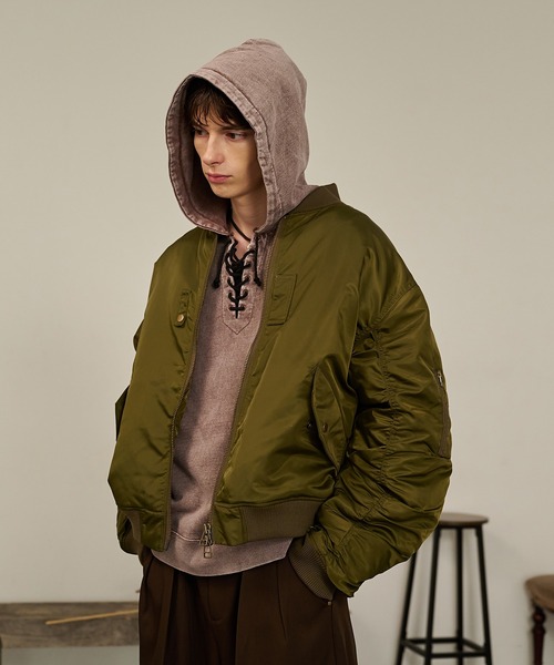 Forte（フォルテ）（フォルテ）の「Back Line Zip MA-1/バックラインジップエムエーワン（MA-1・メンズ・ブラック/カーキ・MEDIUM/LARGE）」の10枚目の写真