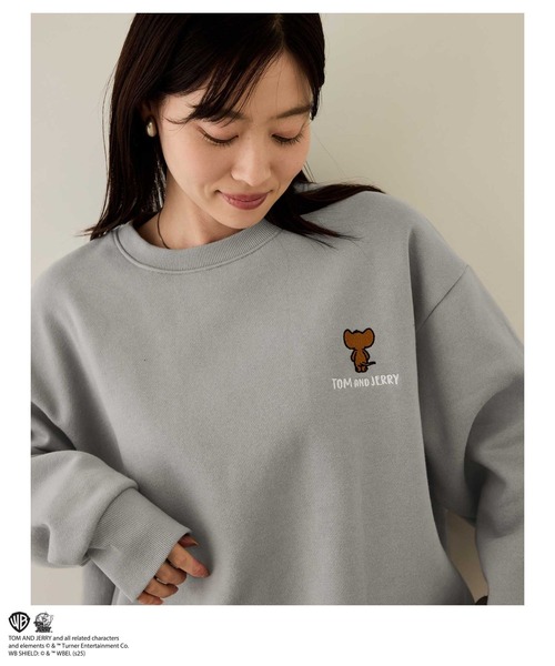 Tom＆Jerry（トムアンドジェリー）の「【TOM&JERRY/トムアンドジェリー 】子犬サガラ刺繍トレーナー（スウェット・メンズ・グレイッシュベージュ/グリーン・S/M/L/XL）」の13枚目の写真