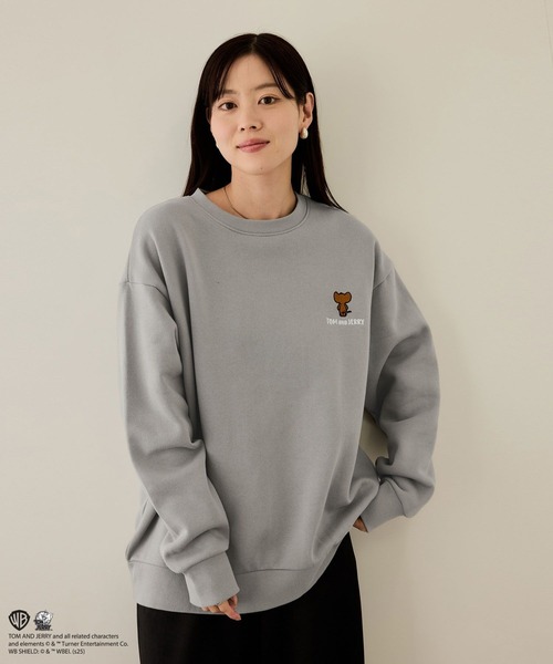 Tom＆Jerry（トムアンドジェリー）の「【TOM&JERRY/トムアンドジェリー 】子犬サガラ刺繍トレーナー（スウェット・メンズ・グレイッシュベージュ/グリーン・S/M/L/XL）」の14枚目の写真