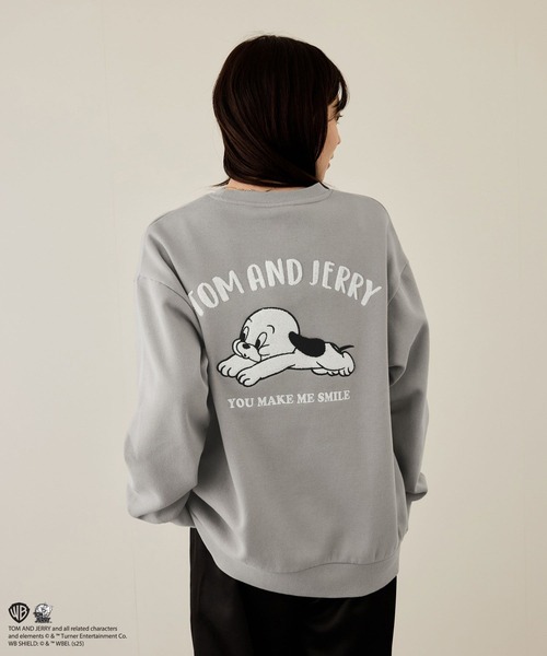 Tom＆Jerry（トムアンドジェリー）の「【TOM&JERRY/トムアンドジェリー 】子犬サガラ刺繍トレーナー（スウェット・メンズ・グレイッシュベージュ/グリーン・S/M/L/XL）」の15枚目の写真