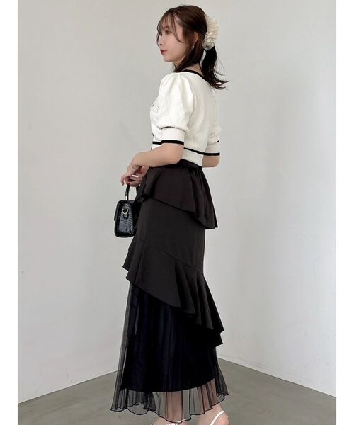 dazzlin（ダズリン）の「アシメプリーツマーメイドスカート（スカート・レディース・ブラウン/ブラック/ベージュ/グレー・MEDIUM/SMALL）」の5枚目の写真