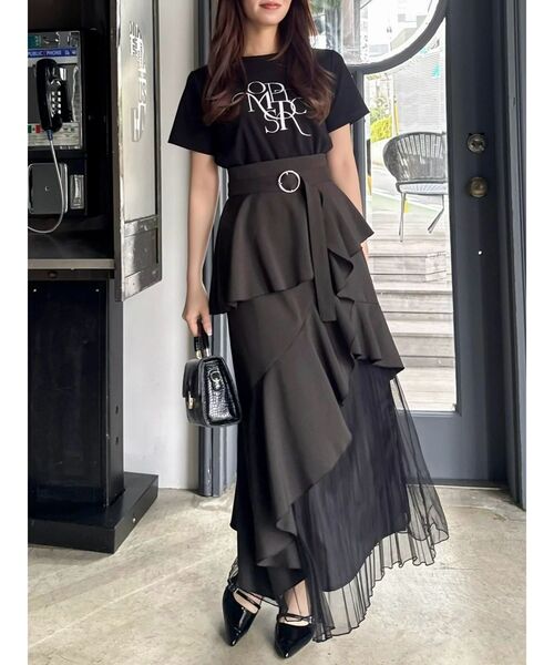 dazzlin（ダズリン）の「アシメプリーツマーメイドスカート（スカート・レディース・ブラウン/ブラック/ベージュ/グレー・MEDIUM/SMALL）」の8枚目の写真