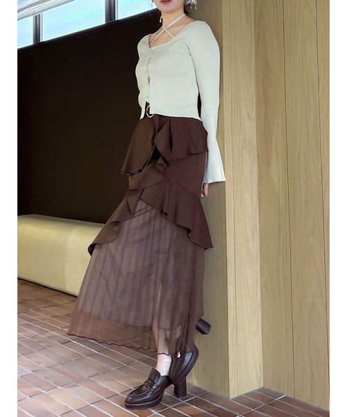 dazzlin（ダズリン）の「アシメプリーツマーメイドスカート（スカート・レディース・ブラウン/ブラック/ベージュ/グレー・MEDIUM/SMALL）」の15枚目の写真