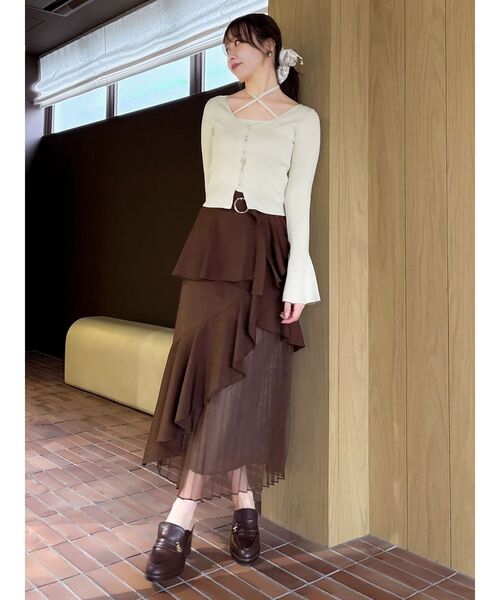dazzlin（ダズリン）の「アシメプリーツマーメイドスカート（スカート・レディース・ブラウン/ブラック/ベージュ/グレー・MEDIUM/SMALL）」の16枚目の写真
