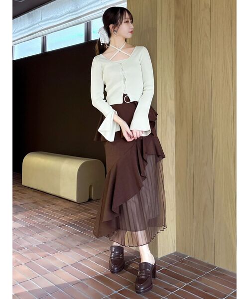 dazzlin（ダズリン）の「アシメプリーツマーメイドスカート（スカート・レディース・ブラウン/ブラック/ベージュ/グレー・MEDIUM/SMALL）」の17枚目の写真