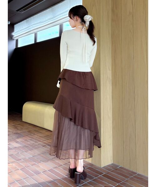 dazzlin（ダズリン）の「アシメプリーツマーメイドスカート（スカート・レディース・ブラウン/ブラック/ベージュ/グレー・MEDIUM/SMALL）」の18枚目の写真