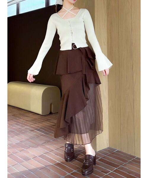 dazzlin（ダズリン）の「アシメプリーツマーメイドスカート（スカート・レディース・ブラウン/ブラック/ベージュ/グレー・MEDIUM/SMALL）」の19枚目の写真