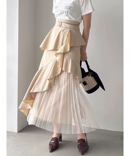 dazzlin（ダズリン）の「アシメプリーツマーメイドスカート（スカート・レディース・ブラウン/ブラック/ベージュ/グレー・MEDIUM/SMALL）」の20枚目の写真