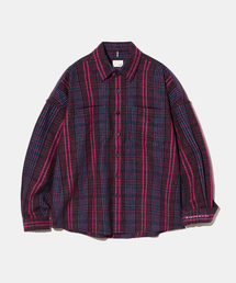 Lava Flow Fluff Cotton Check Shirt S162 Opera Pink