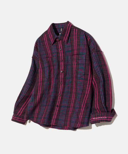 Diamond Layla(ダイアモンドレイラ)の「Lava Flow Fluff Cotton Check Shirt S162 Opera Pink(シャツ/ブラウス・レディース・その他・SMALL/MEDIUM/LARGE/X-LARGE)」の3枚目の写真