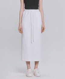 COTTON JERSEY H-LINE SKIRT WHITE