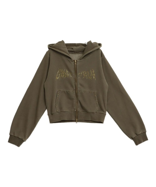 ANAP(アナップ)の「スタッズ デザイン ダブルジップ ピグメント コンパクト パーカー(パーカー・レディース・ブラウン/カーキ/ダークアッシュ・F)」の13枚目の写真