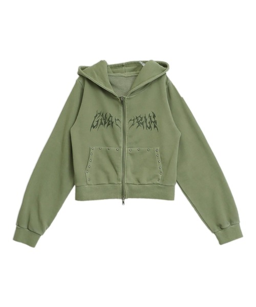 ANAP(アナップ)の「スタッズ デザイン ダブルジップ ピグメント コンパクト パーカー(パーカー・レディース・ブラウン/カーキ/ダークアッシュ・F)」の12枚目の写真