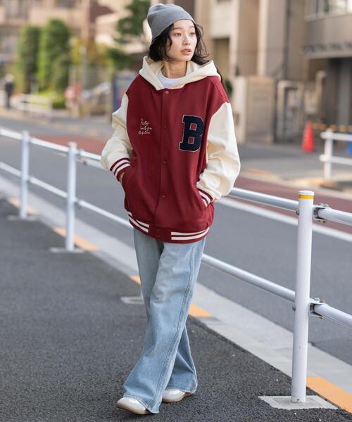 WEGO（ウィゴー）の「WEGO/【26年春夏新作】スウェットフードスタジャン（スタジャン・メンズ・ネイビー/ブラック/ワイン・MEDIUM/LARGE）」の8枚目の写真