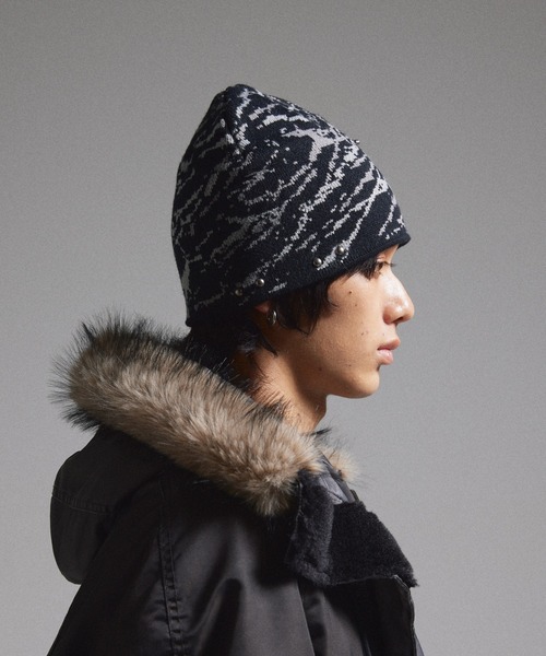 GRANCY（グランシー）の「【GRANCY】F-ing Decorated Beanie / 狂飾ビーニー（ニットキャップ/ビーニー・メンズ・ブラック/ピンク/カーキ・FREE）」の5枚目の写真