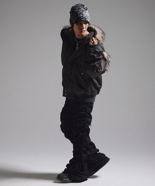 GRANCY（グランシー）の「【GRANCY】F-ing Decorated Beanie / 狂飾ビーニー（ニットキャップ/ビーニー・メンズ・ブラック/ピンク/カーキ・FREE）」の9枚目の写真