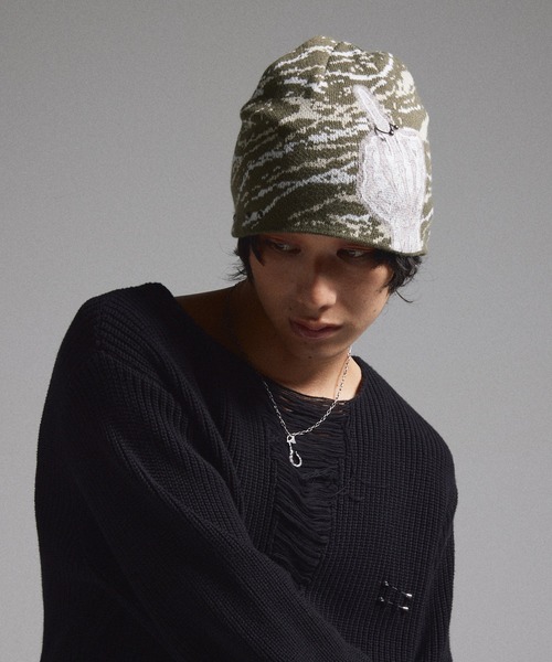 GRANCY（グランシー）の「【GRANCY】F-ing Decorated Beanie / 狂飾ビーニー（ニットキャップ/ビーニー・メンズ・ブラック/ピンク/カーキ・FREE）」の14枚目の写真