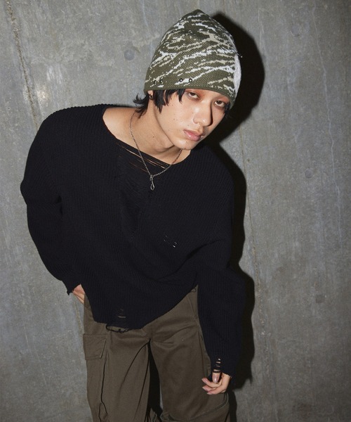 GRANCY（グランシー）の「【GRANCY】F-ing Decorated Beanie / 狂飾ビーニー（ニットキャップ/ビーニー・メンズ・ブラック/ピンク/カーキ・FREE）」の21枚目の写真