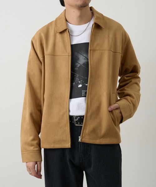 COLONY 2139(コロニートゥーワンスリーナイン)の「シンセティックスエードZIPシャツジャケット(シャツ/ブラウス・メンズ・キャメル/ブラック/アイボリー・LARGE/MEDIUM)」の3枚目の写真
