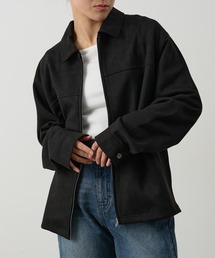 シンセティックスエードZIPシャツジャケット