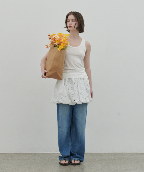 320SHOWROOM(320ショールーム)の「Bloomie Two-Way Punching Skirt Ivory(スカート・レディース・アイボリー・FREE)」の4枚目の写真