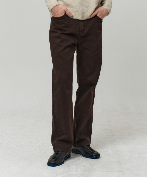 FLAWSROOM(フローズルーム)の「Deep Brown Straight Denim Pants(デニムパンツ・メンズ・その他・SMALL/MEDIUM/LARGE)」の1枚目の写真