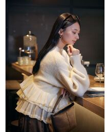 LAGUNAMOON | フリルドッキングペプラムニットプルオーバー(ニット/セーター)