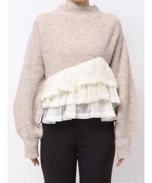 LAGUNAMOON(ラグナムーン)の「フリルドッキングペプラムニットプルオーバー(ニット/セーター・レディース・アイボリー/チャコールグレー/ベージュ・FREE)」の20枚目の写真